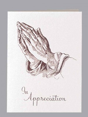 Praying Hands Acknowledgment